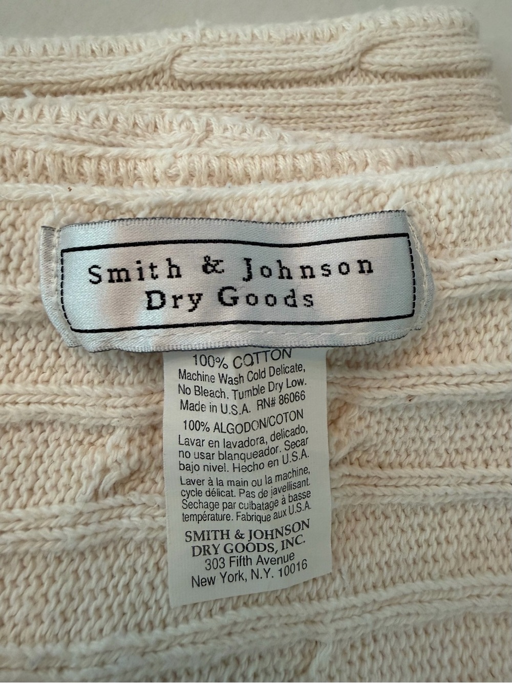 Vintage Soft Cable Knit Throw Blanket - Cream - Picture 3 of 5